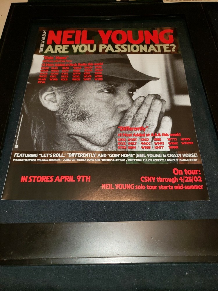 Neil Young Are You Passionate Rare Original Radio Promo Poster Ad Framed! #2