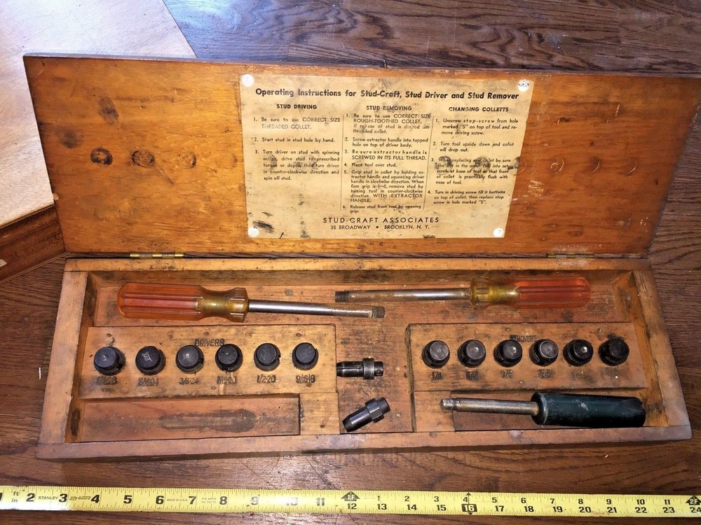 STUD-CRAFT DRIVER & REMOVER IN WOODEN CASE