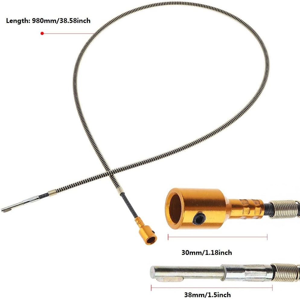 3.2Ft/98CM Flexible Shaft Drill Bit Extension, Multifunctional Flex Gold