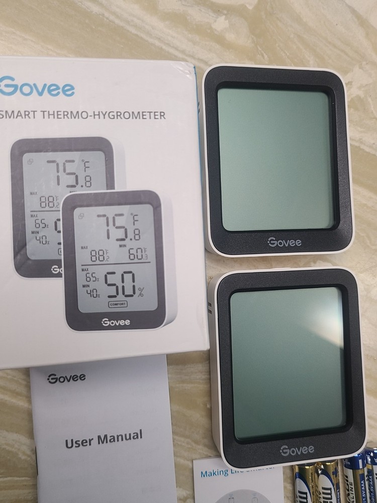 Govee Bluetooth Hygrometer Thermometer 2 Pack with Large LCD B