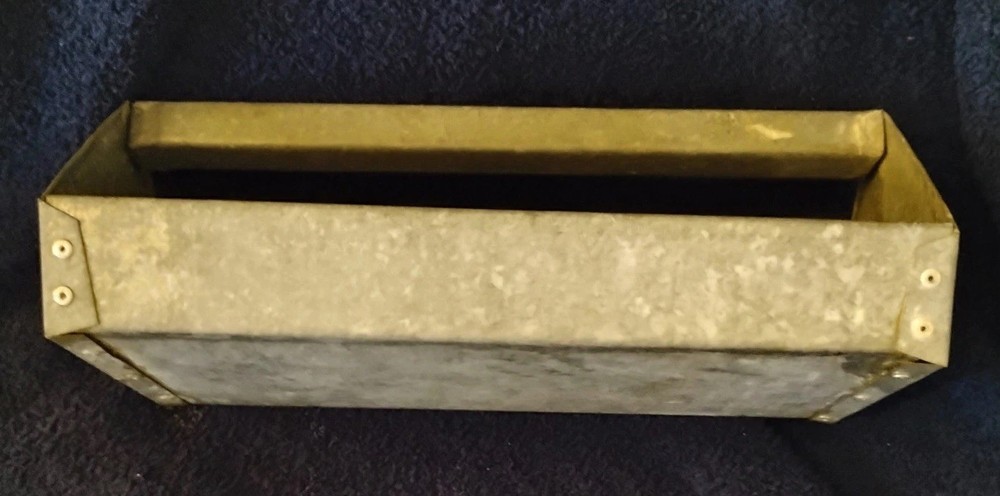 Vintage 1950’s Galvanized Metal Tool Box Insert Tote