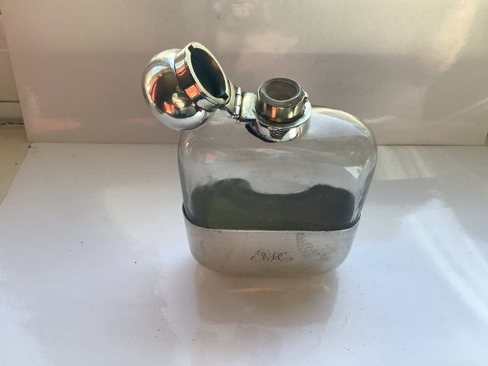 Antique Solid Silver Hip Flask James Dixon & Sons 1891