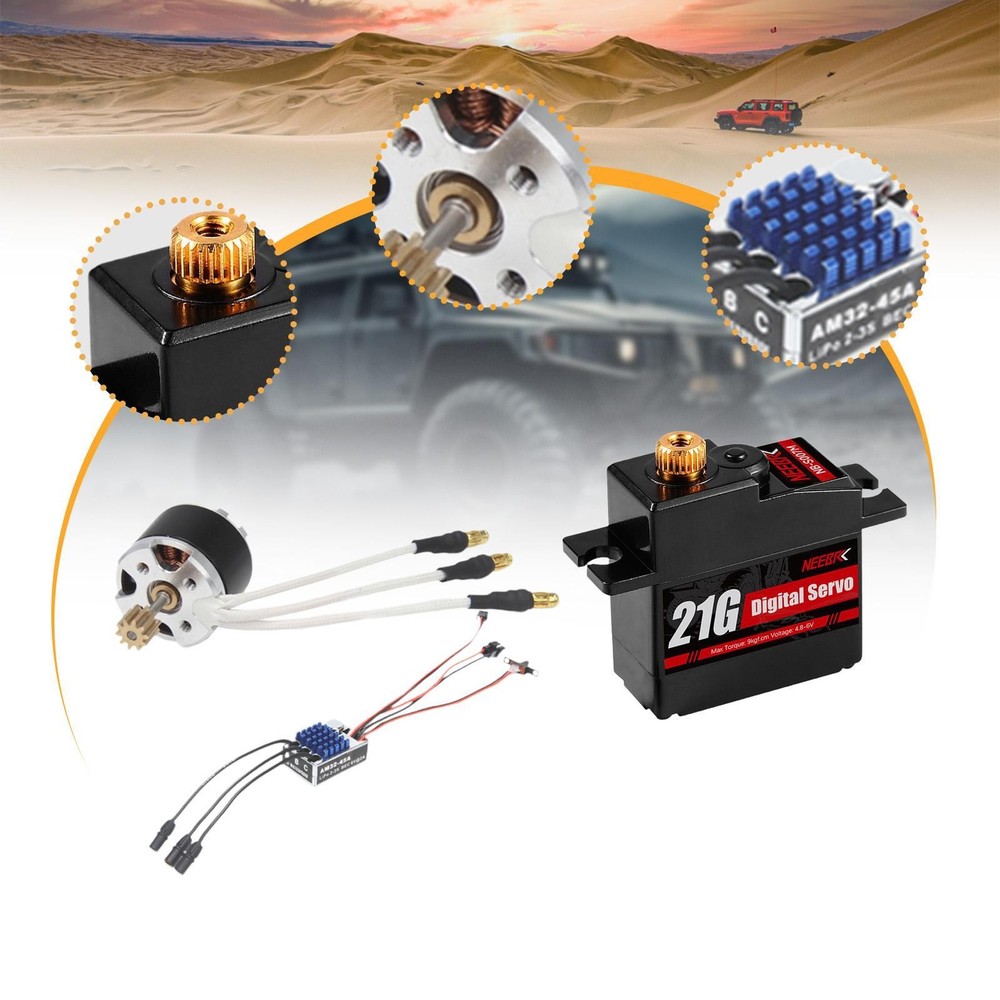 Brushless Motor with ESC Set 1/12 Scale Reliability Practical Convenient