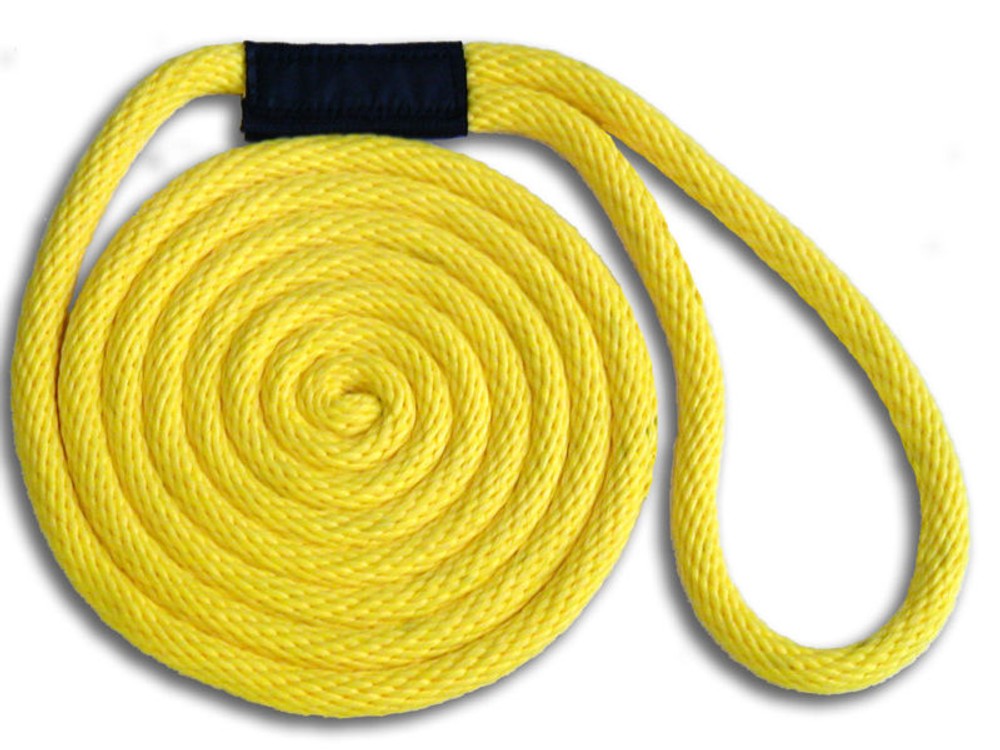 3/8" x 10' Solid Braid Dock Lines - Yellow - Made in USA