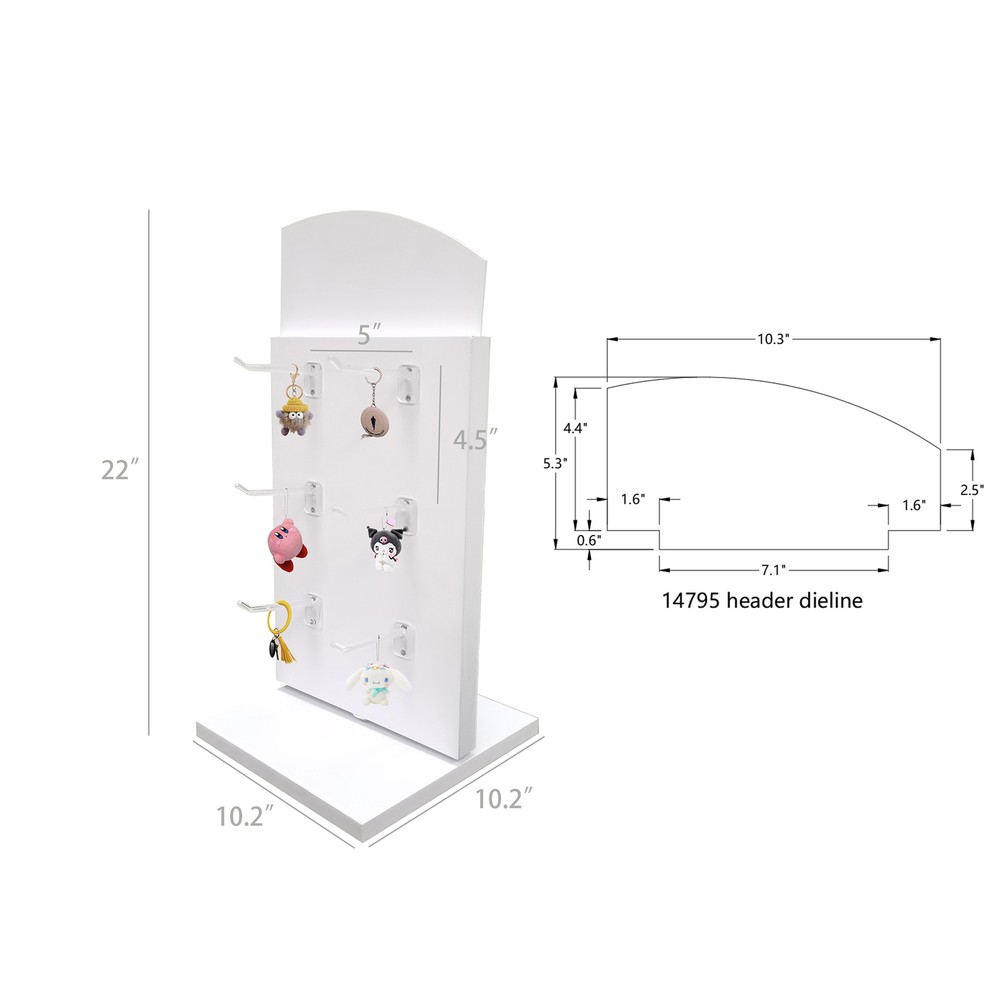 12-Hook Countertop Spinner Display Compact Design, Lightweight, Easy Assembly