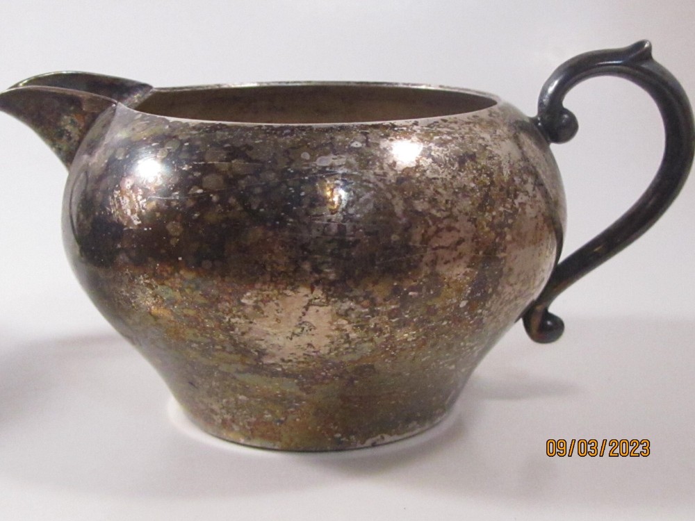 Vintage Sheffield Silver on Copper Sugar and Creamer Set