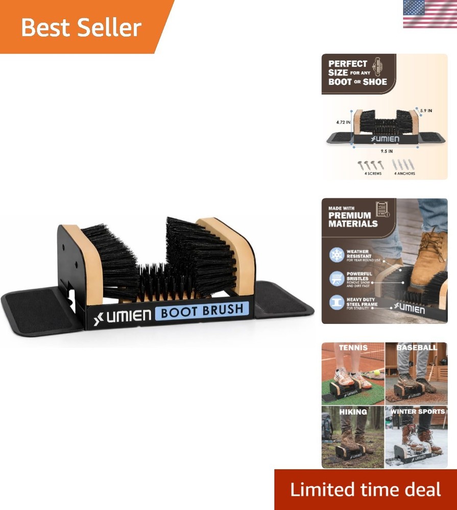 Heavy-Duty Boot Scraper & Shoe Brush with Flaps for Efficient Outdoor Cleaning
