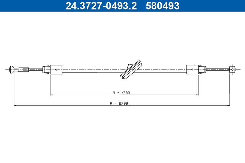 For ATE 24.3727-0493.2 cable pull, parking brake