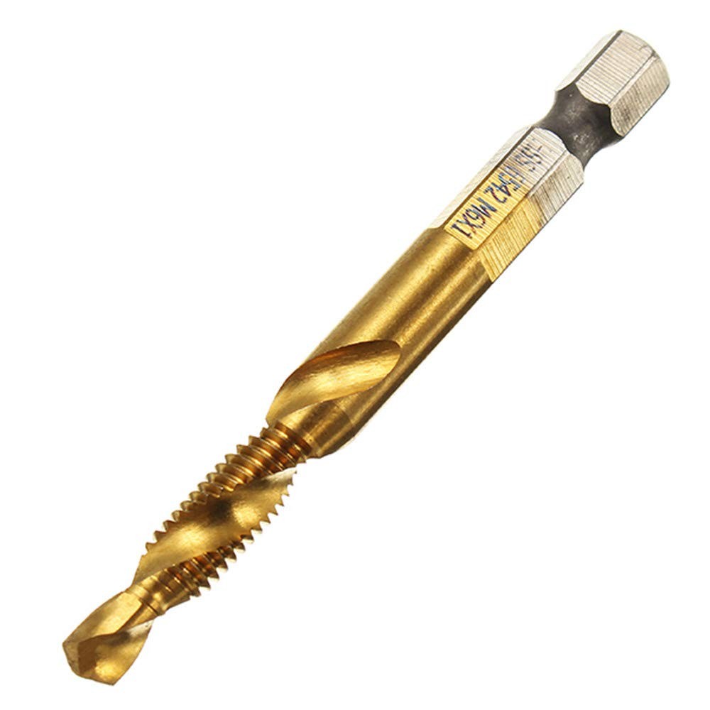 6Pcs Titanium Combination Drill and Tap Bit Set, Metric Bits Screw...