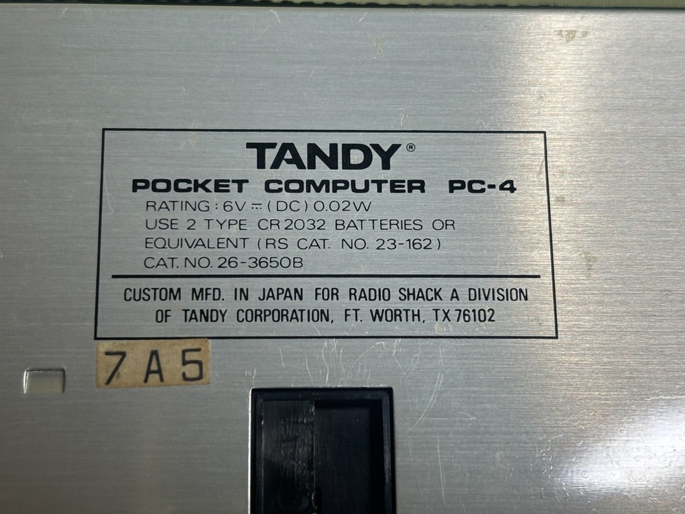 Tandy Radio Shack PC-4 Pocket Computer w/ Cassette Interface