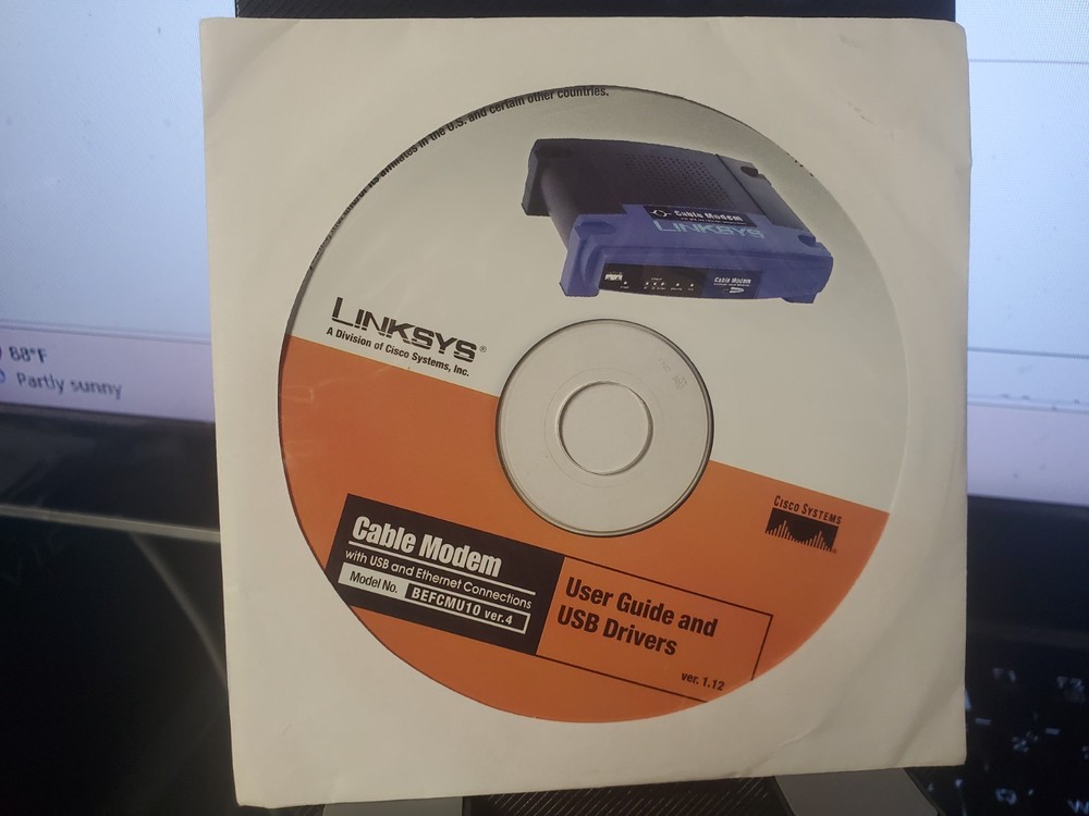 Linksys Modem Model BEFCMU10 User Guide and USB Drivers CD