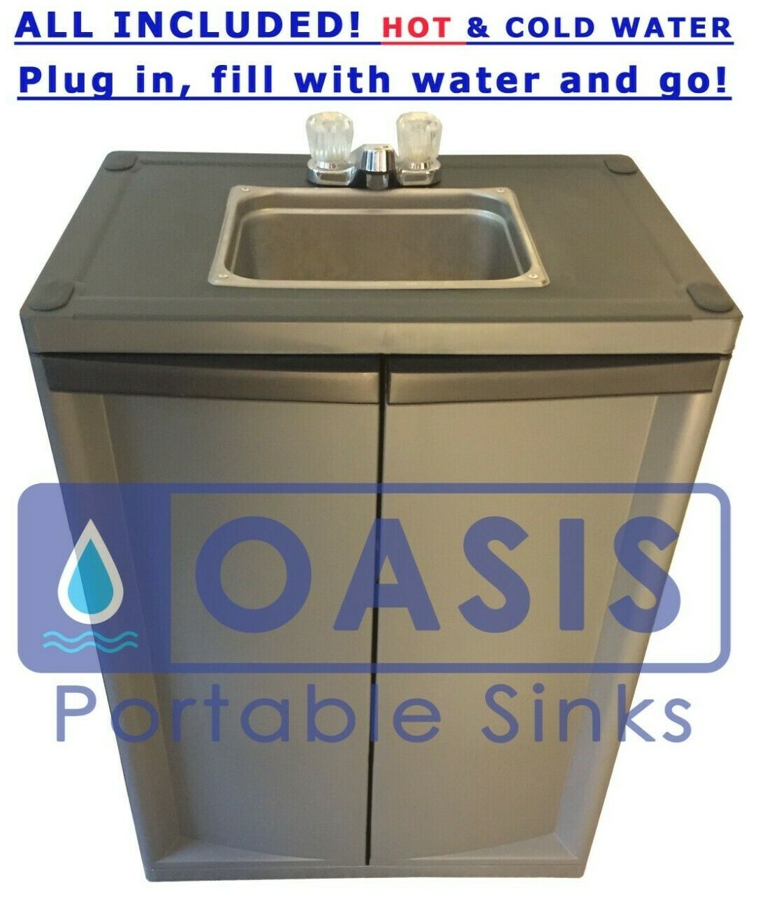 Portable Mobile Sink with Hot and Cold Water Self Contained with NSF parts