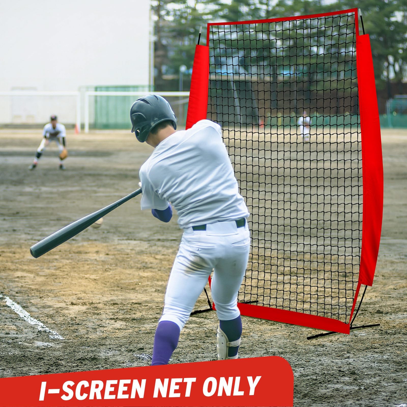 4 x 7 ft Portable Baseball & Softball Pitching Net Replacement Baseball Pitch...