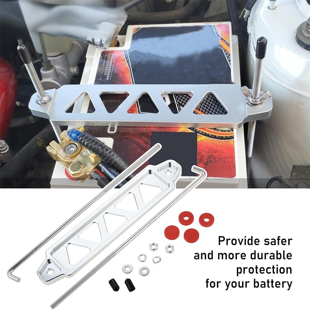 Battery Hold Down Bracket Battery Silver Tie Down Mount Bracket Kit 10in J Bolts