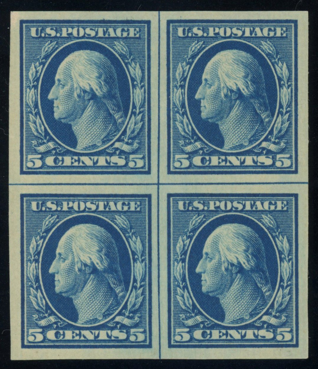 USA Scott# 347, Mint LH, Center Line Block of 4 SCV $200 (21122)