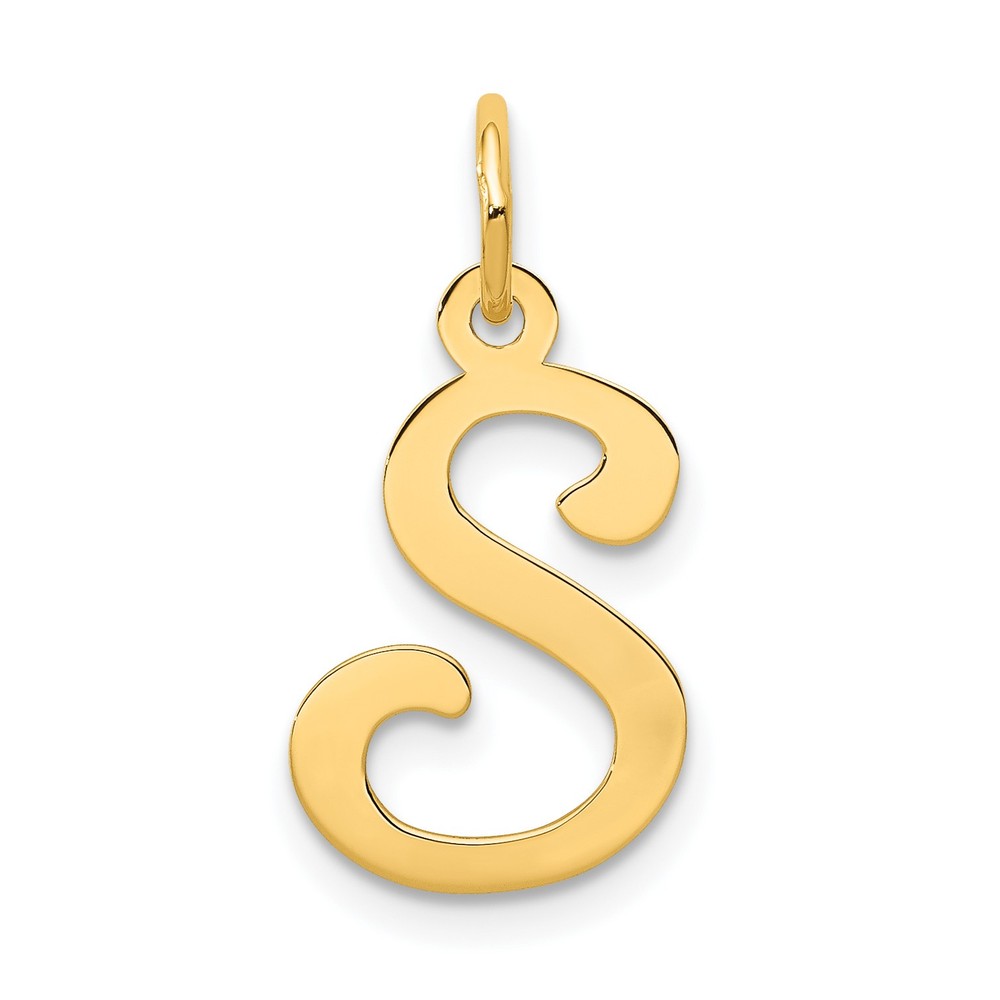 14KY Script Letter S Initial Charm YC248S