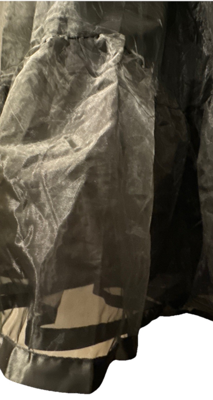 Petticoat Underslip Tiered Sheer Satin Trim Black Whimsy Goth Witchy Women’s XL