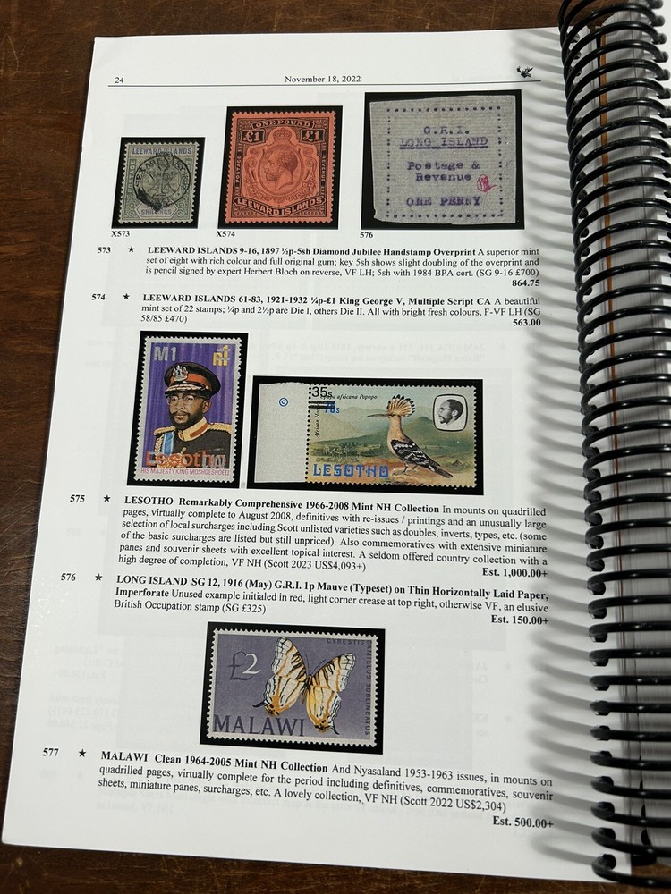 Eastern auctions LTD 2022 Philatelic Stamp Auction Catalog Softcover VG￼