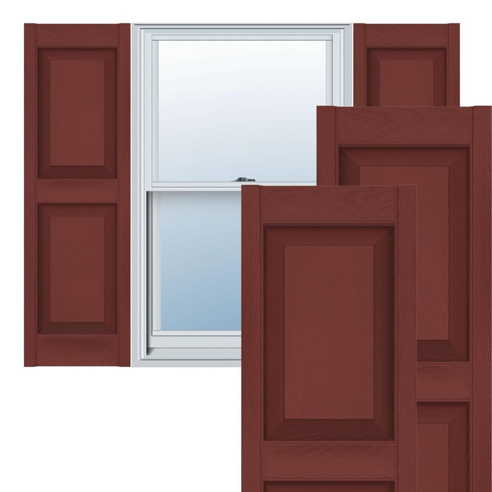 Ekena Millwork Lifetime Vinyl LP2S14X03100RD Standard Two Equal Panel Vinyls,...
