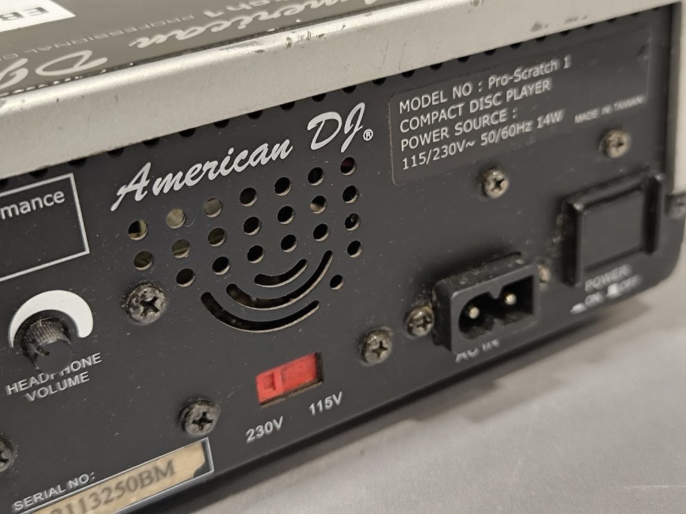 American DJ Pro-Scratch 1 CD Player - Power Tested