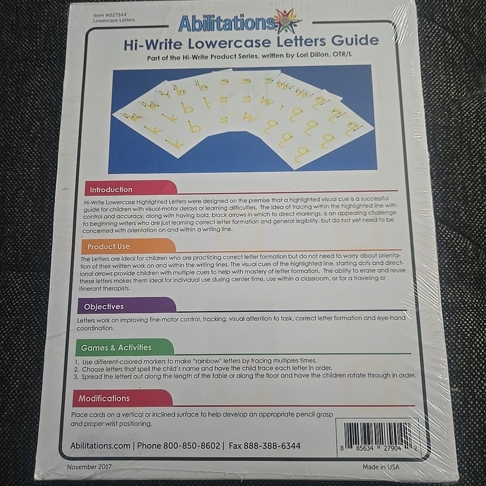 Abilitations Hi-Write Alphabet Paper, Lowercase, 100 Sheets