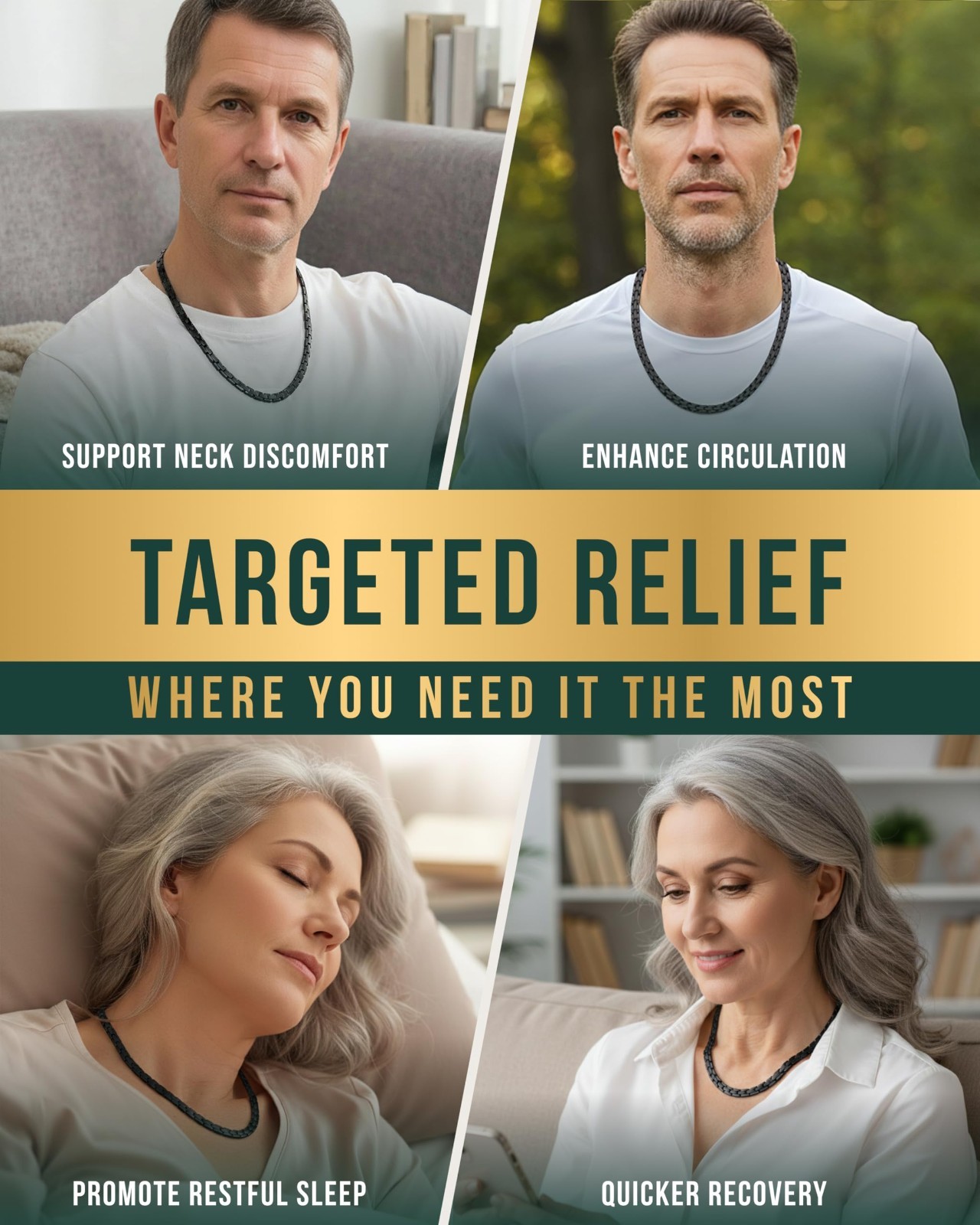 MagnetRX Titanium Magnetic Necklace Ultra Strength for Men & Women Effective