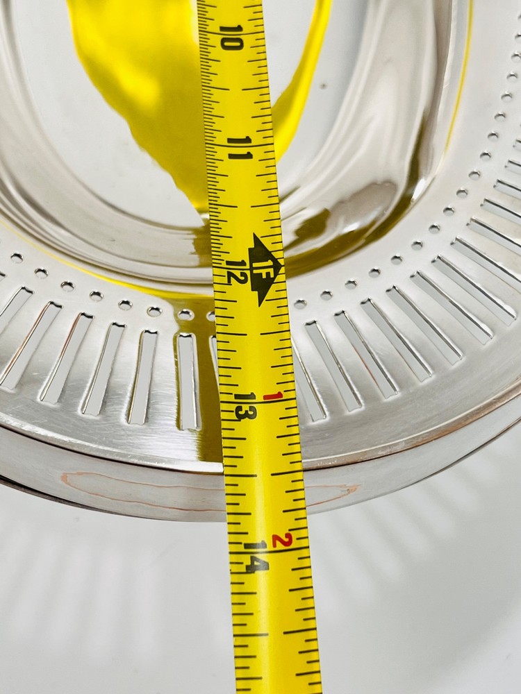 Vintage JC & Co Silver PlateFooted Fruit Cake Bread Basket w/ Handle 13.5" x 10"