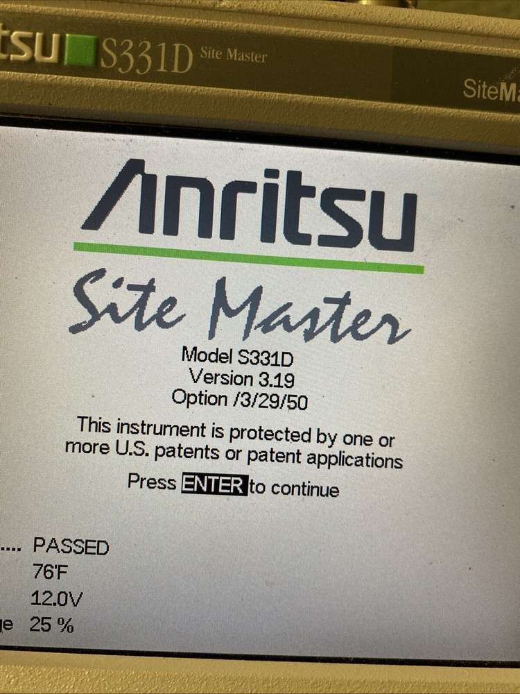 Anritsu S331D Site Master Option 3/29/50