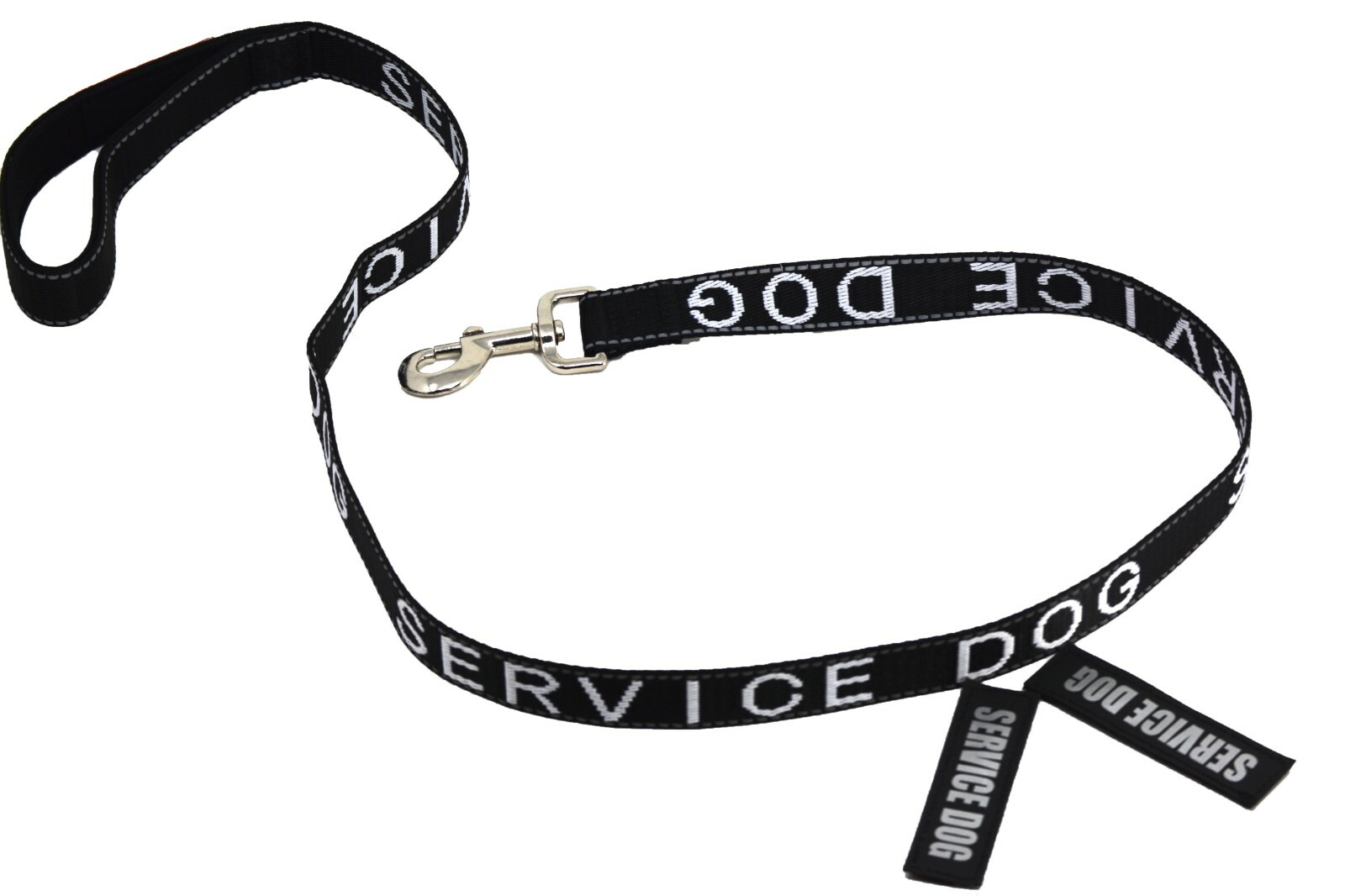 Albcorp Service Dog Leash - Embroidered- Padded Neoprene Handle and Reflective