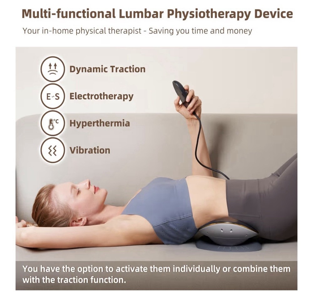 Electric Lumbar Traction Device, Multifunctional Back Traction Device with Dy...