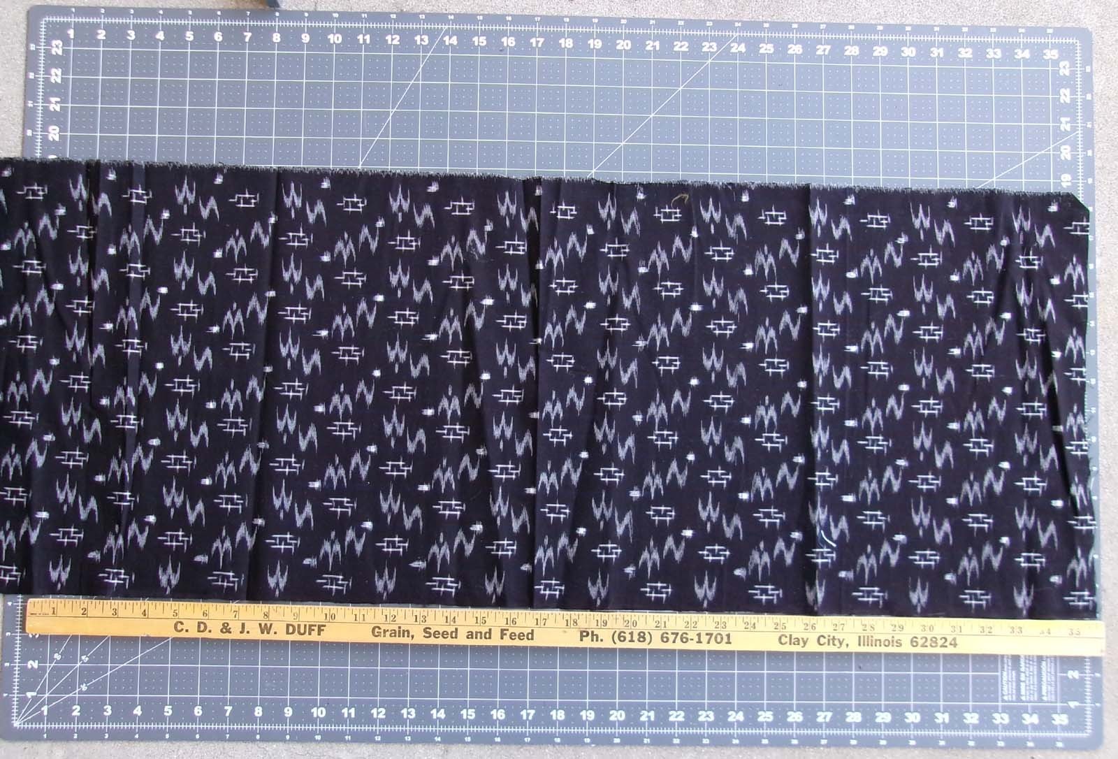 Kurume Kasuri Japanese Kimono Fabric 1 Yard Indigo Blue Black