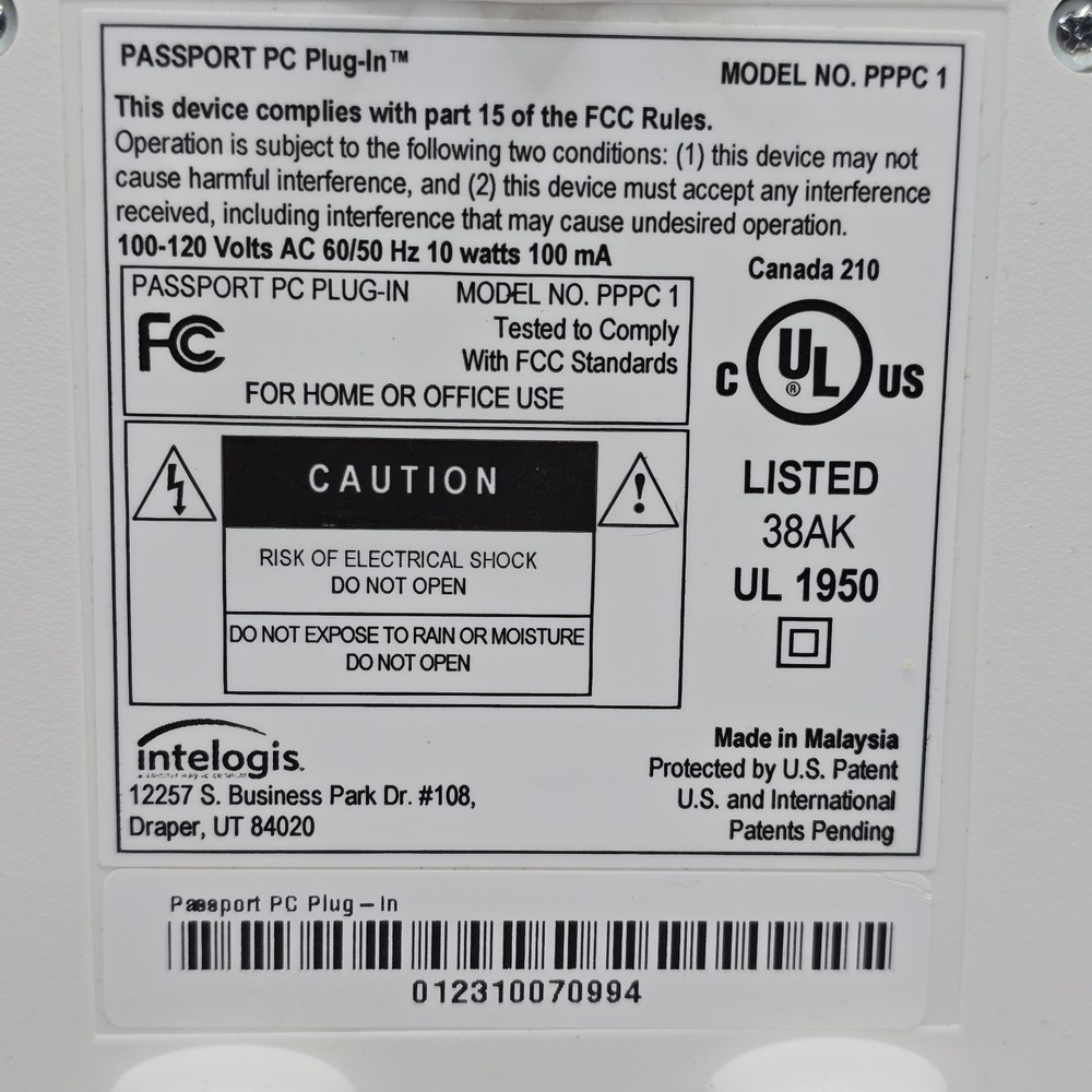 Passport PC and Printer plug in network hardware intelogis