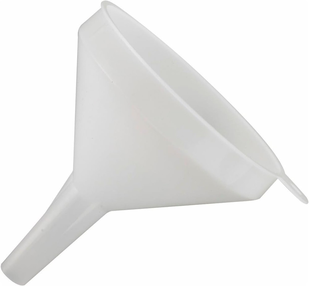 8oz White Plastic Funnel - Durable, Lightweight Design for Maximum Efficiency