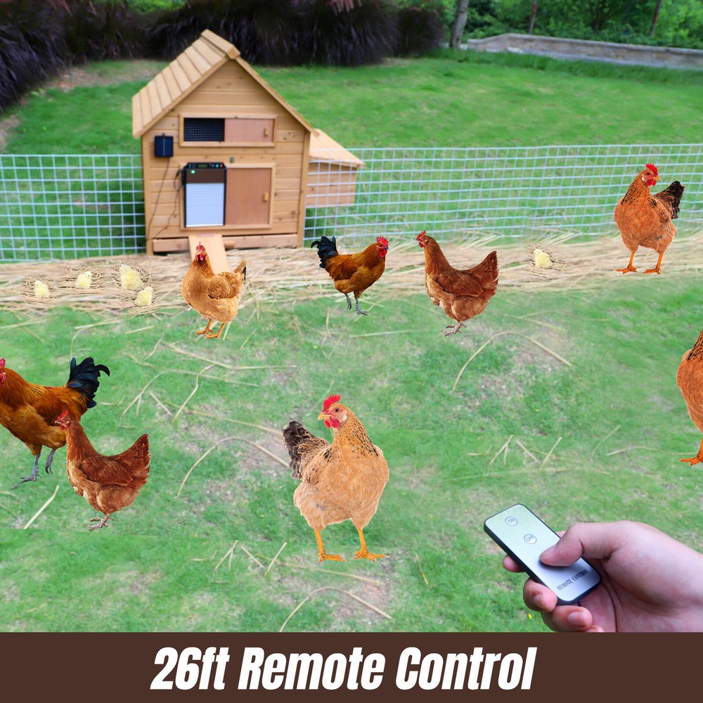 Automatic Chicken Coop Door LCD Battery Solar Powered Timer Light Remote Control
