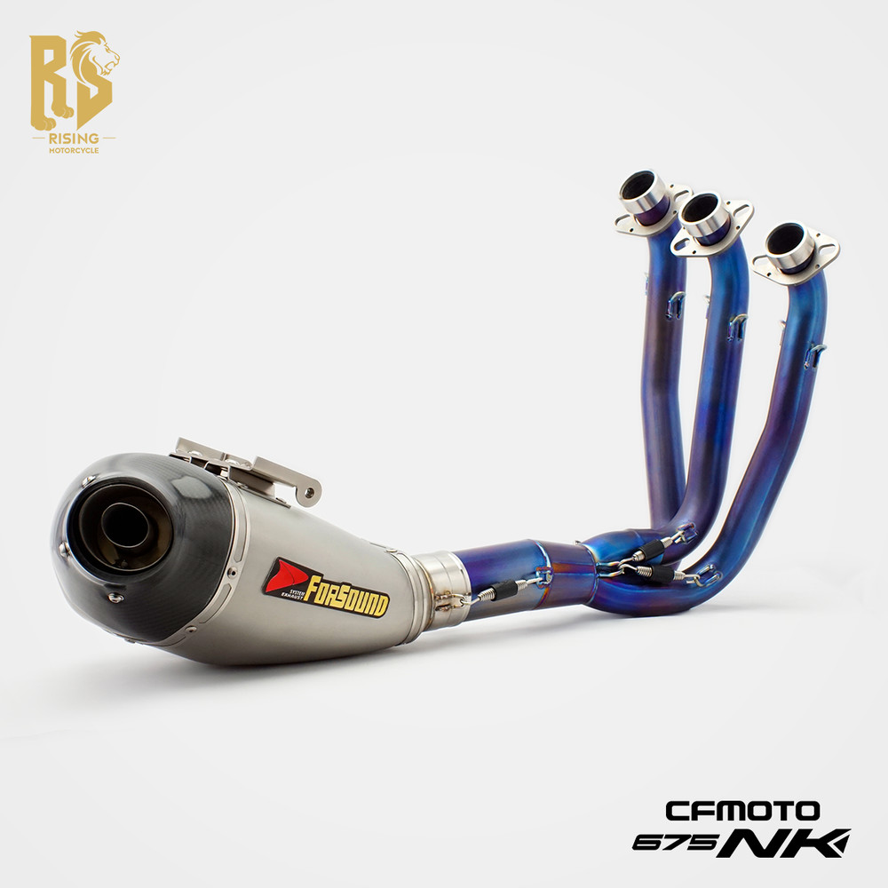 CFMOTO 675NK/SR Titanium Blue Burnt Exhaust System