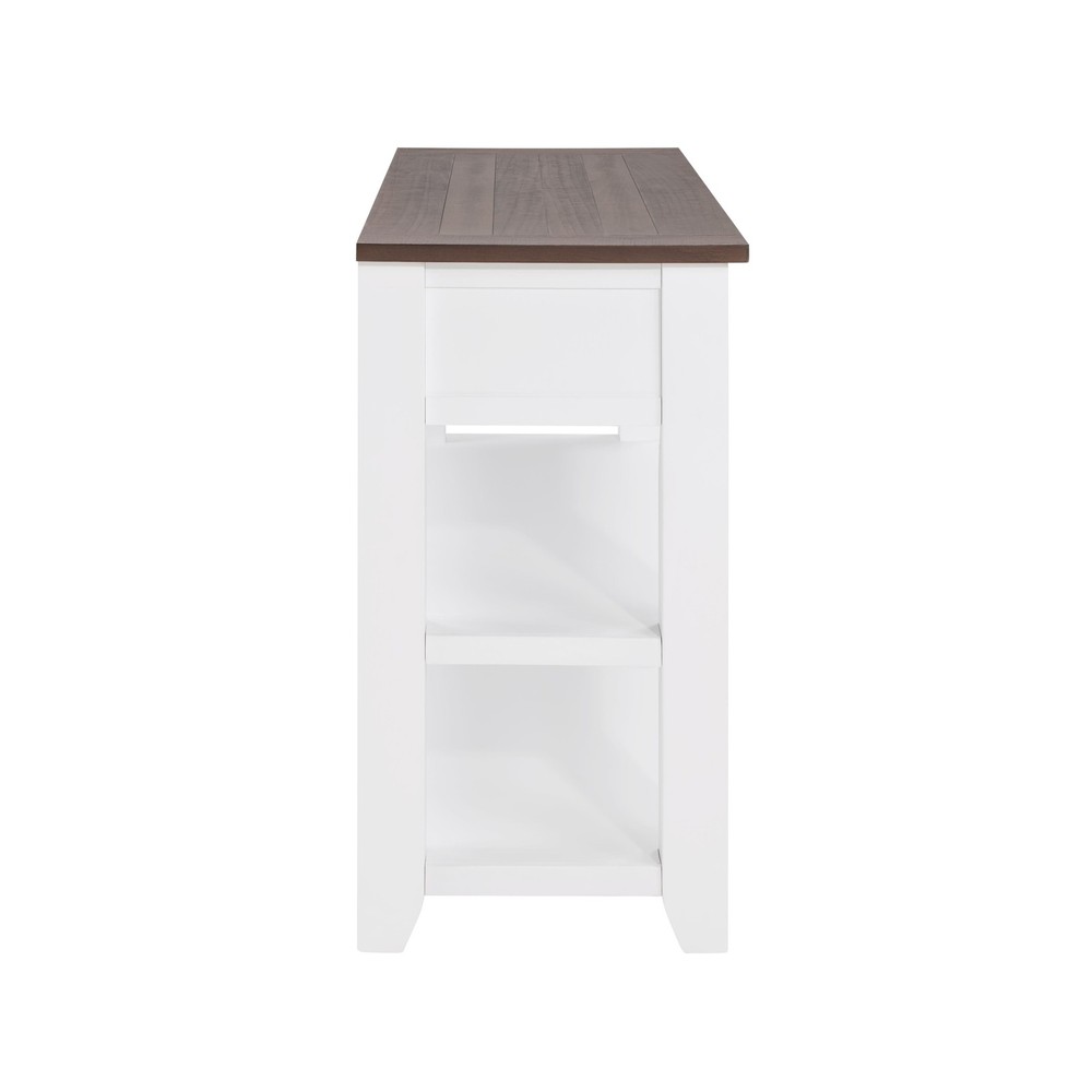 Vintage Style Console Table 2 Open Shelves | Solid Pine Wood Entryway Hall Table