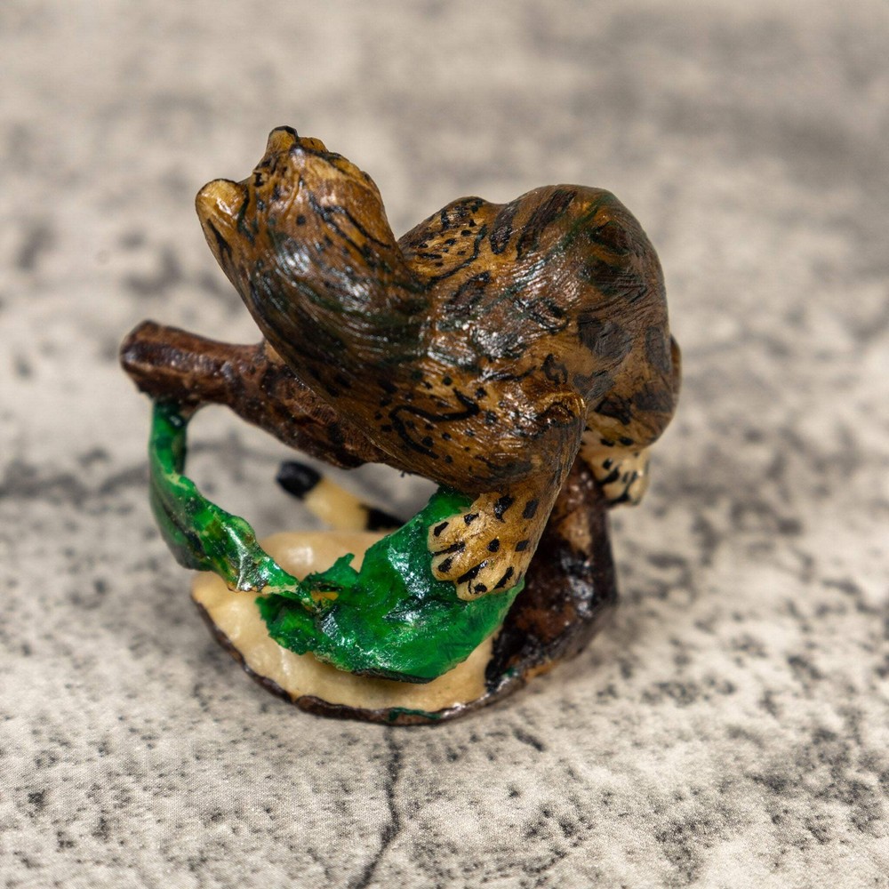 Jaguar Cat On Log Tagua Carving
