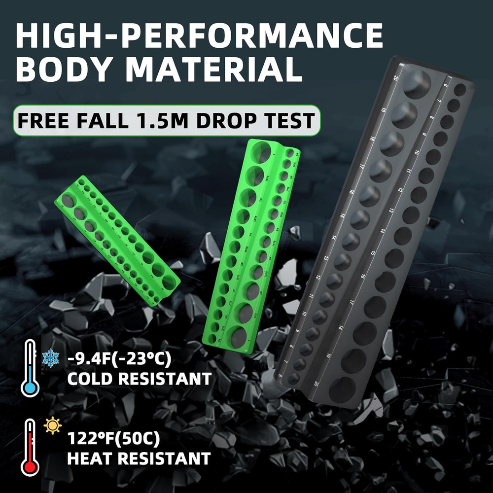 Magnetic Socket Organizer Holder Set for Tool Box Drawer, Toolbox Organization I