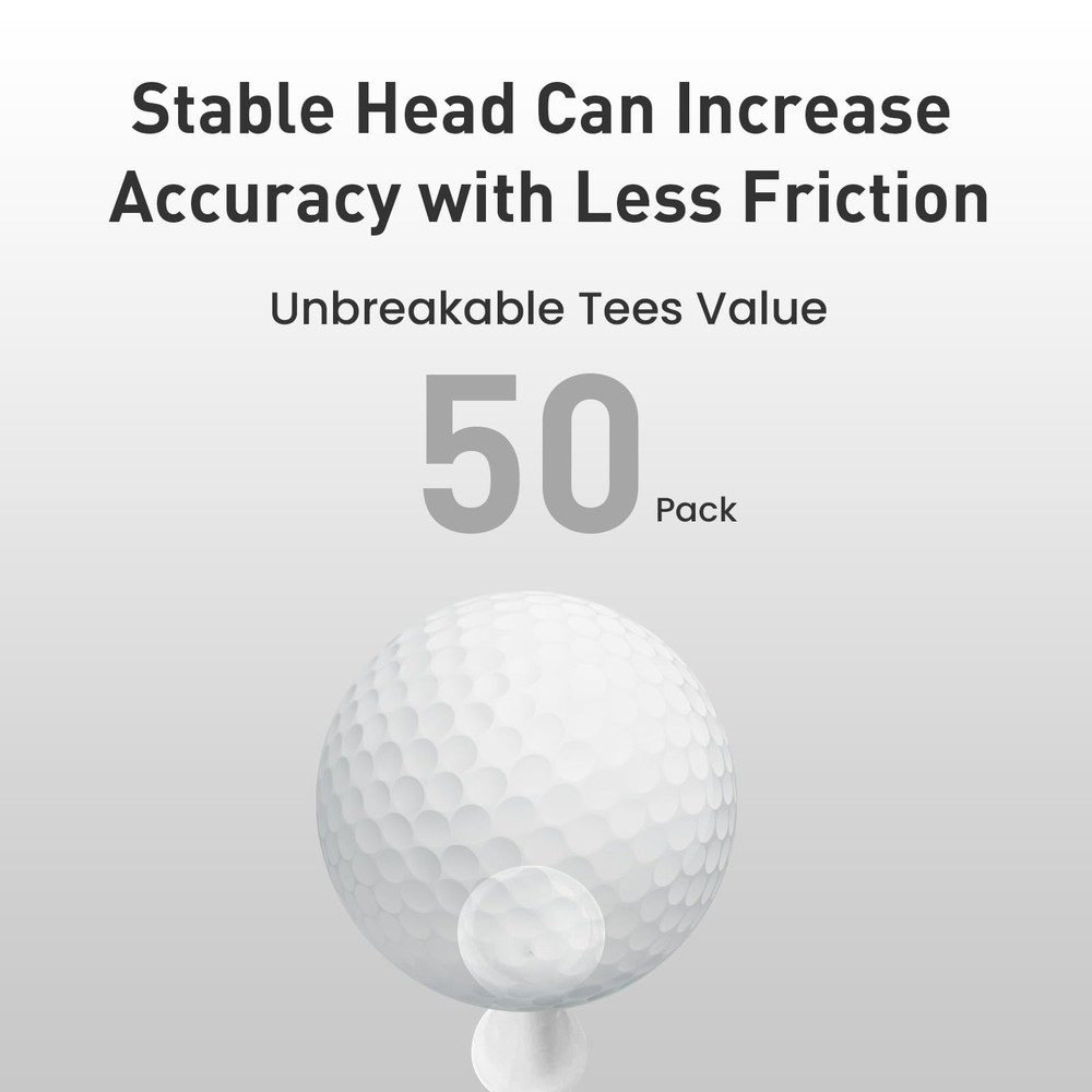Step Down Plastic Golf Tees 50 Pack Unbreakable Reusable Height Control