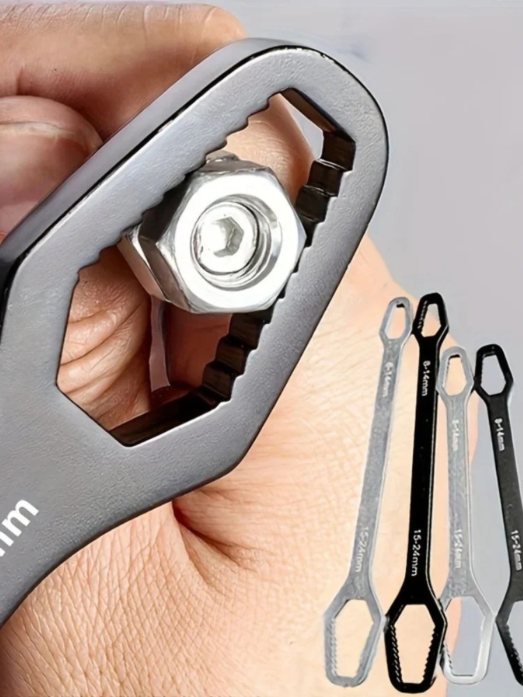 1pc Universal Double-Head Torx Wrench: Adjustable Self-Tightening Spanner