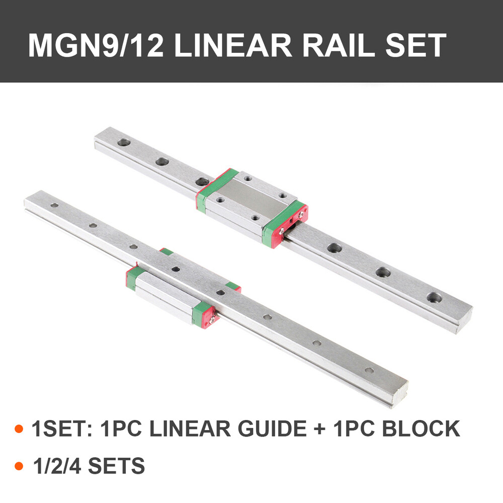 1/2/4PCS MGN9H MGN12H MGN15H Miniature Linear Slide Rail Guide+Block 3D Printer