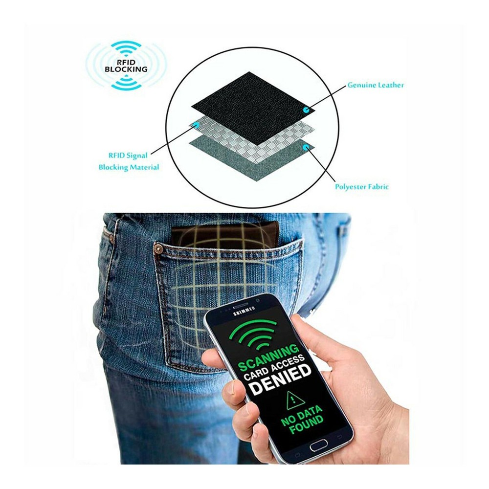 DiLoro 2 ID Window RFID Blocking Wallets for Men Bifold Top Flip Slim Gem Brown