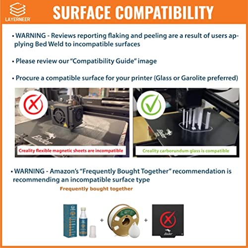 3D Printer Adhesive Glue Bed Weld Original, Strong Grip Reduces Warping for