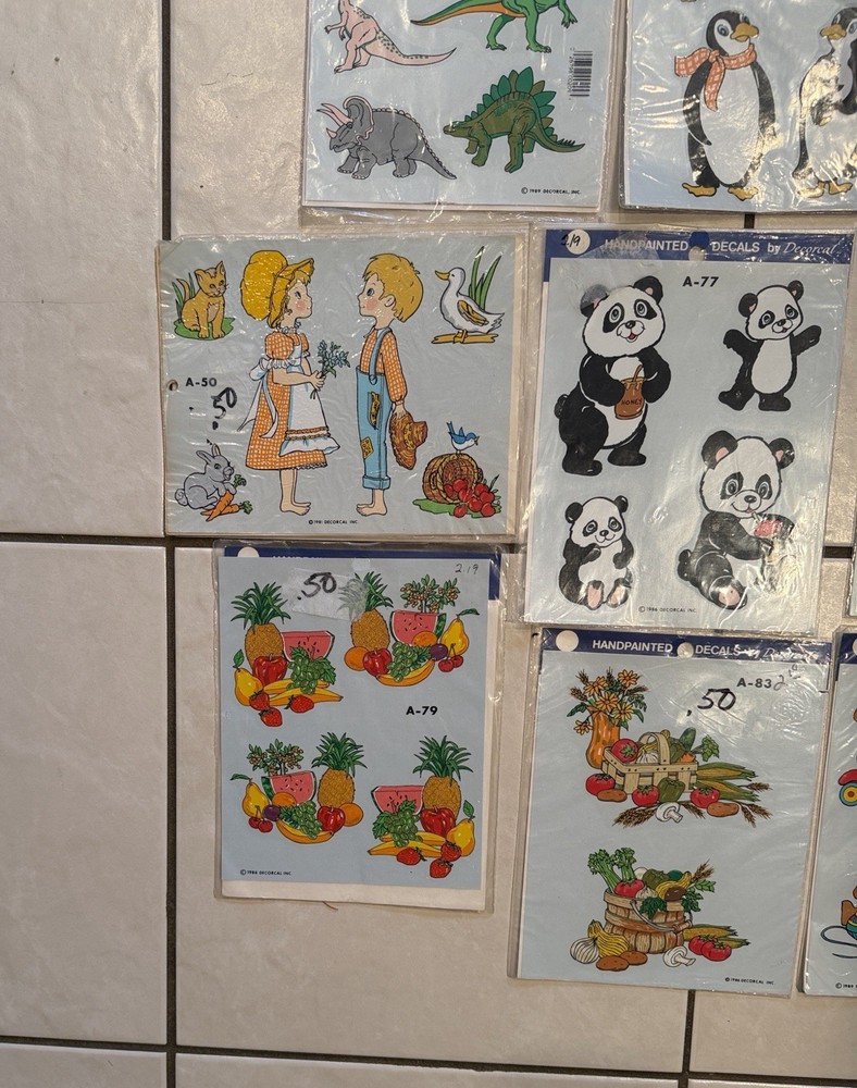 Vintage 90s Handpainted Decals