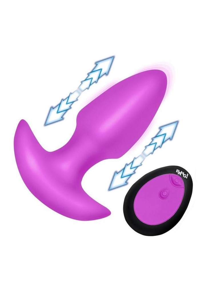 Bang! Thrusting & Vibrating Rechargeable Silicone Butt Plug with Remote Control