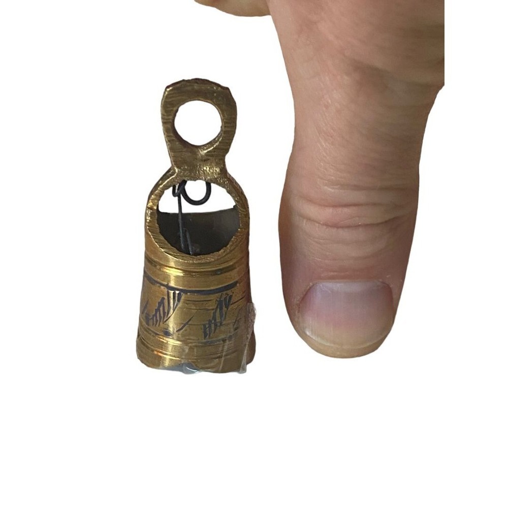 Small Engraved Brass Etched Bell 2" tall 15/16" diameter