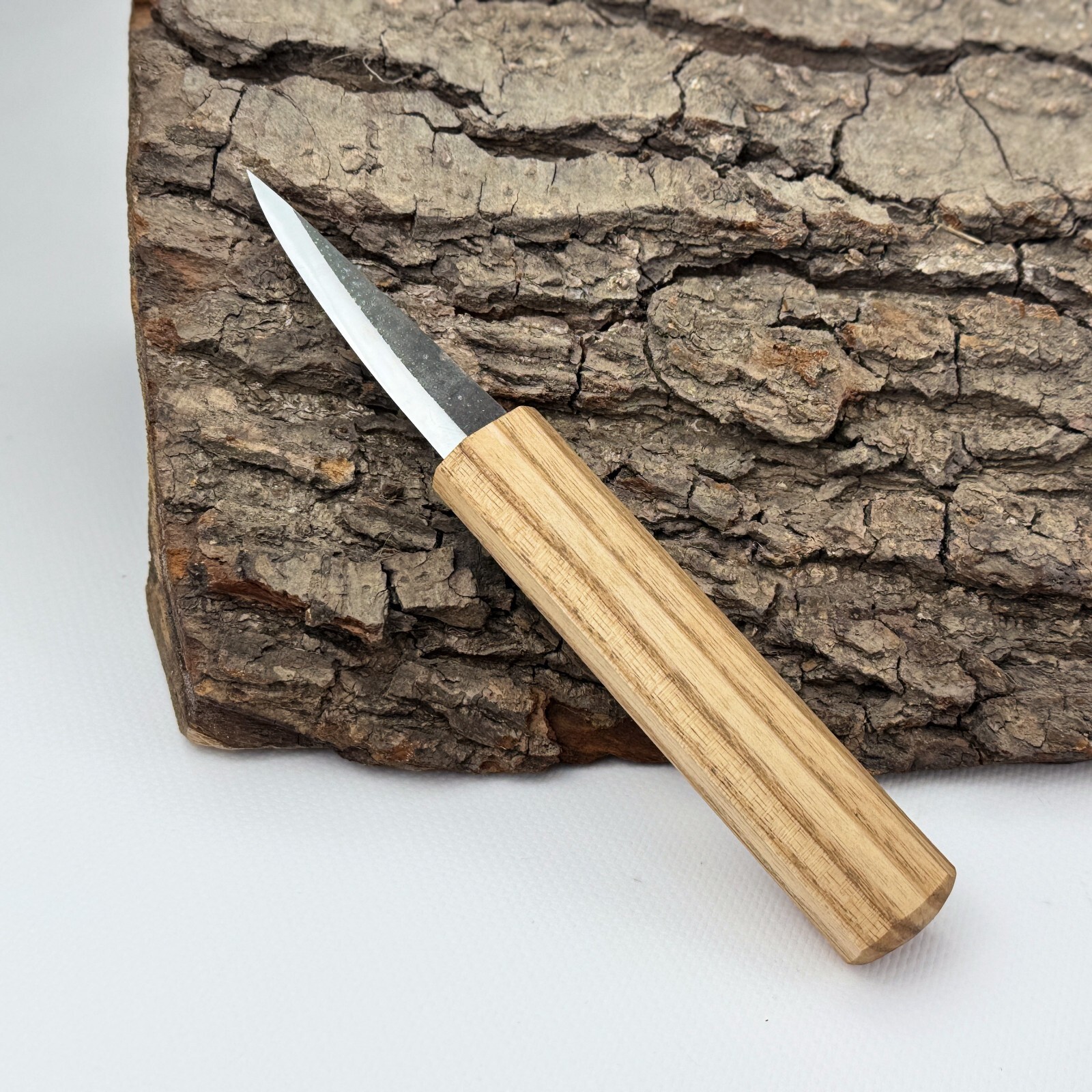 Hand-Forged Sloyd Knife – Carbon Steel Blade, Ash Handle, For Bowl Carving