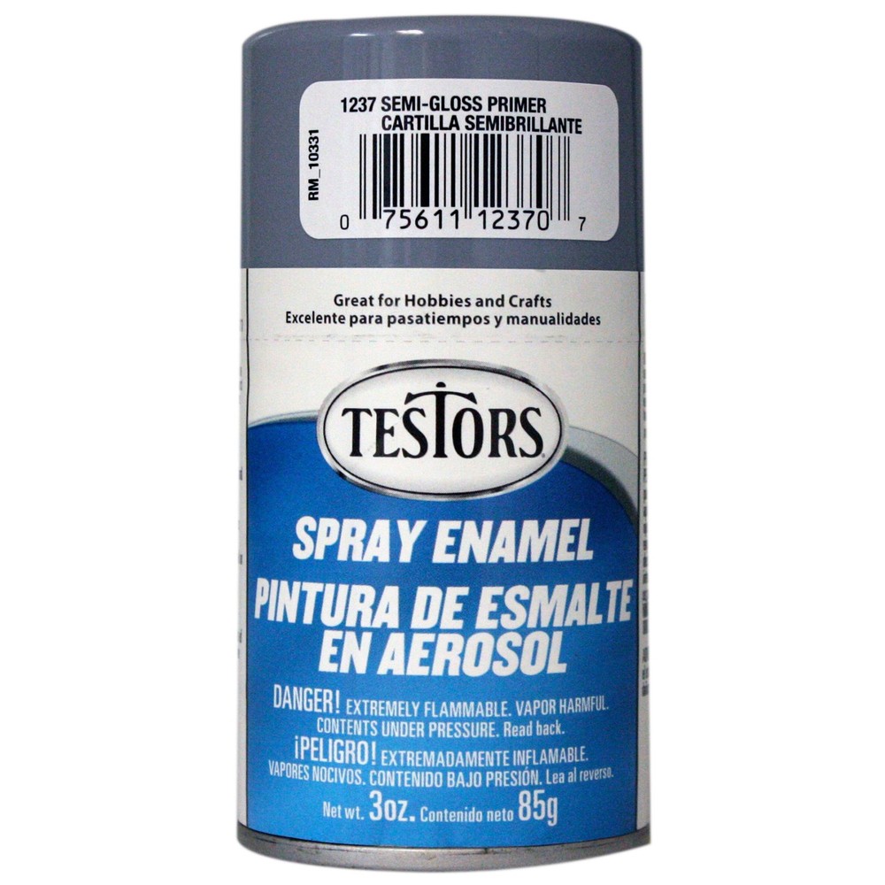 Testor Corp. Spray 3oz Primer TES1237T Plastics Paint Enamels