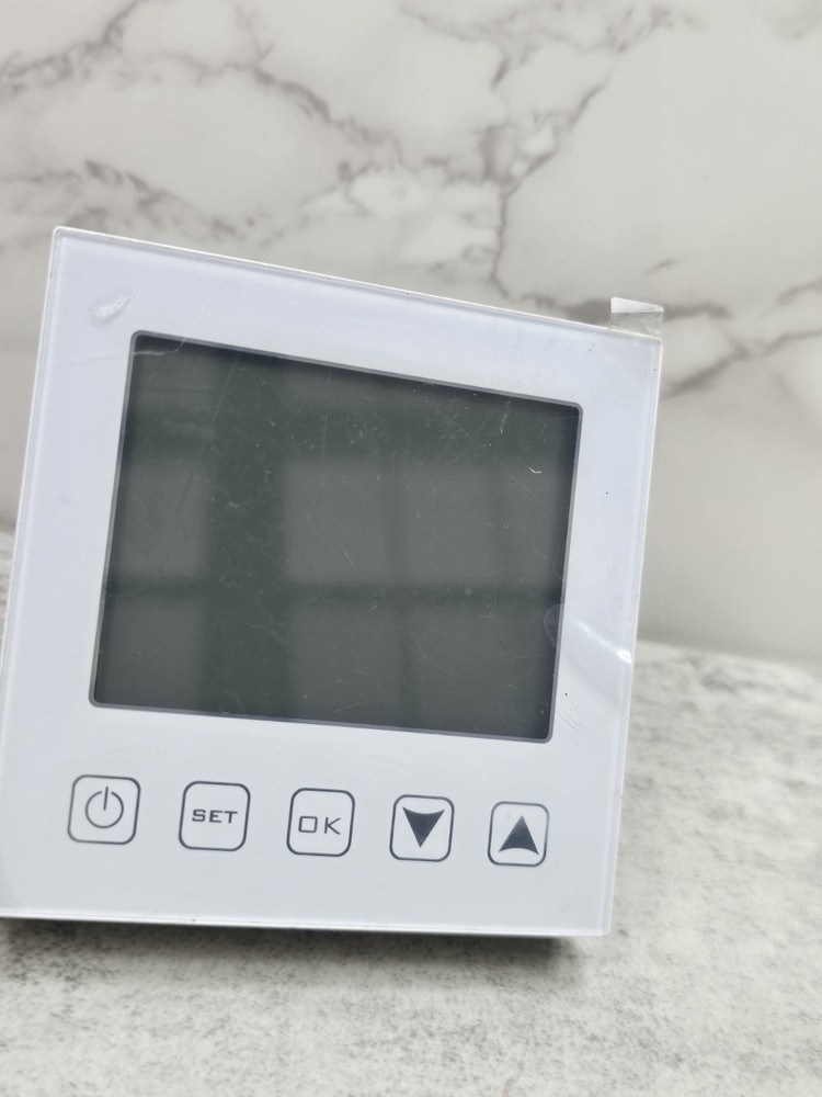 Digital Thermostat White LCD Display Heater Air Conditioner Timer Lock Function