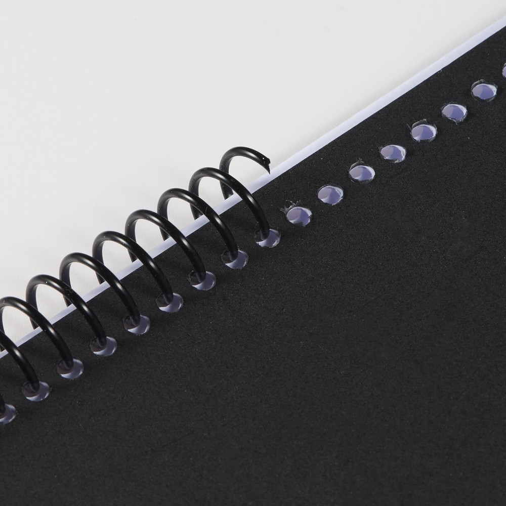 100 PackPlastic Spiral Binding Coils 10mm3/8"75 Sheet Capacity41 Pitch Black ...